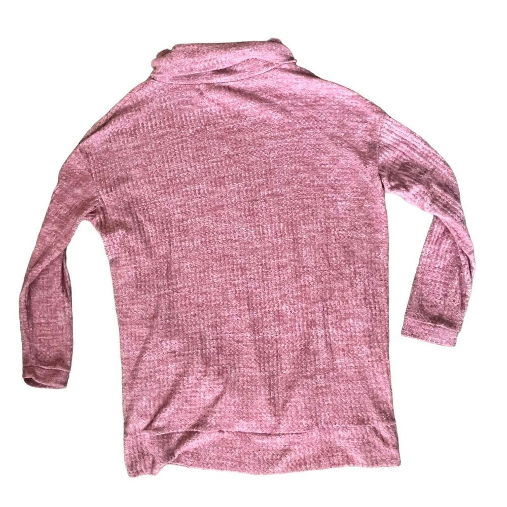 Everleigh‎ Sweater Women’s Size XS Cowl Neck Tunic Top Mauve Long Sleeve Waffle - Picture 7 of 9